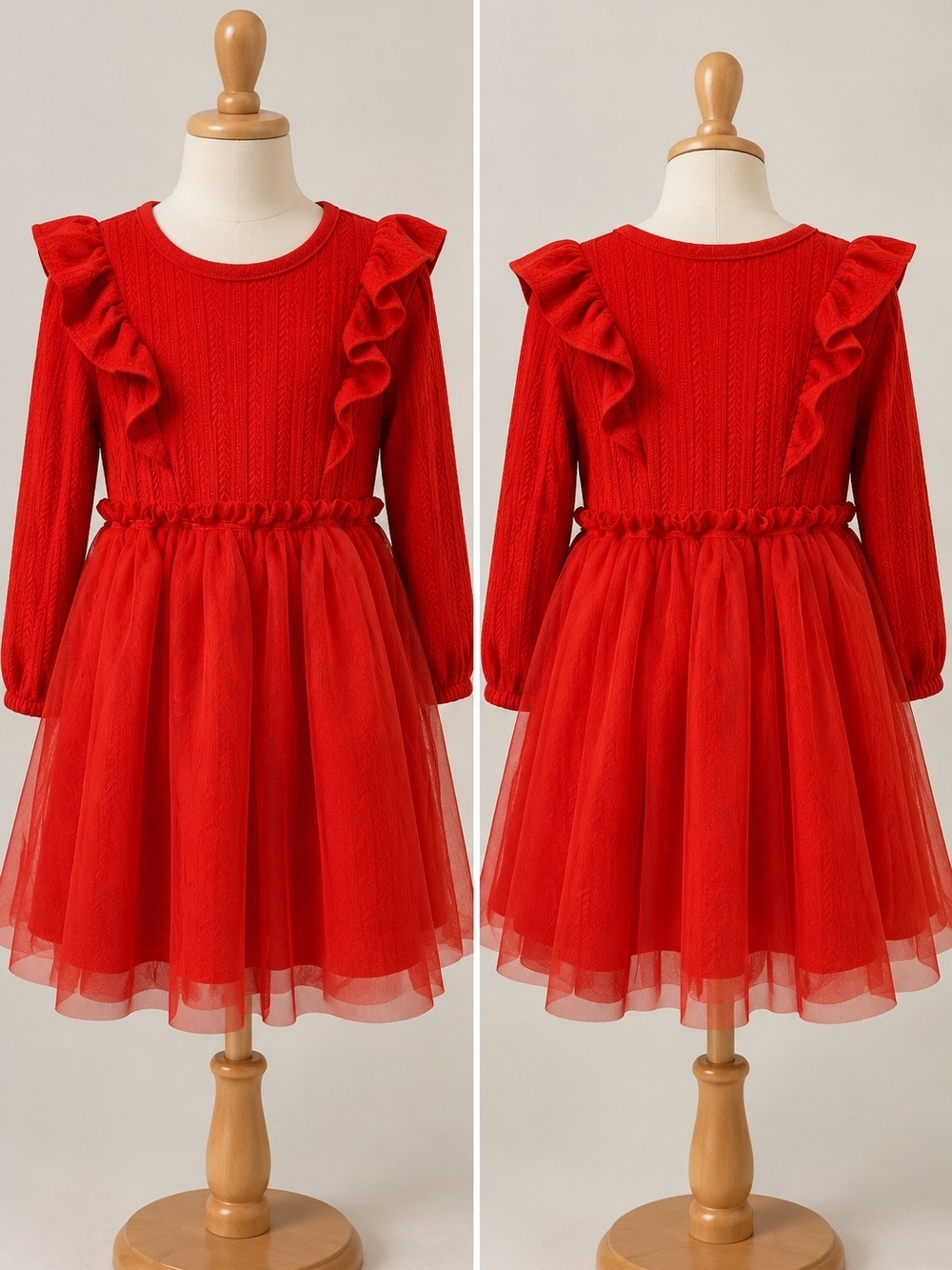 Red Ruffle Tulle Dress Size 5T